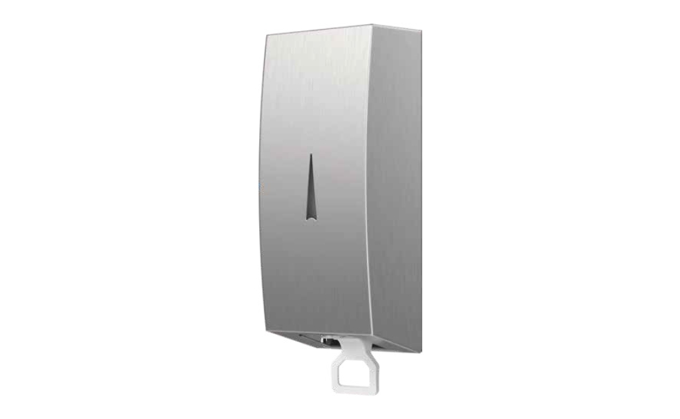 Side view of Wall Mount Stainless Steel Soap Dispenser